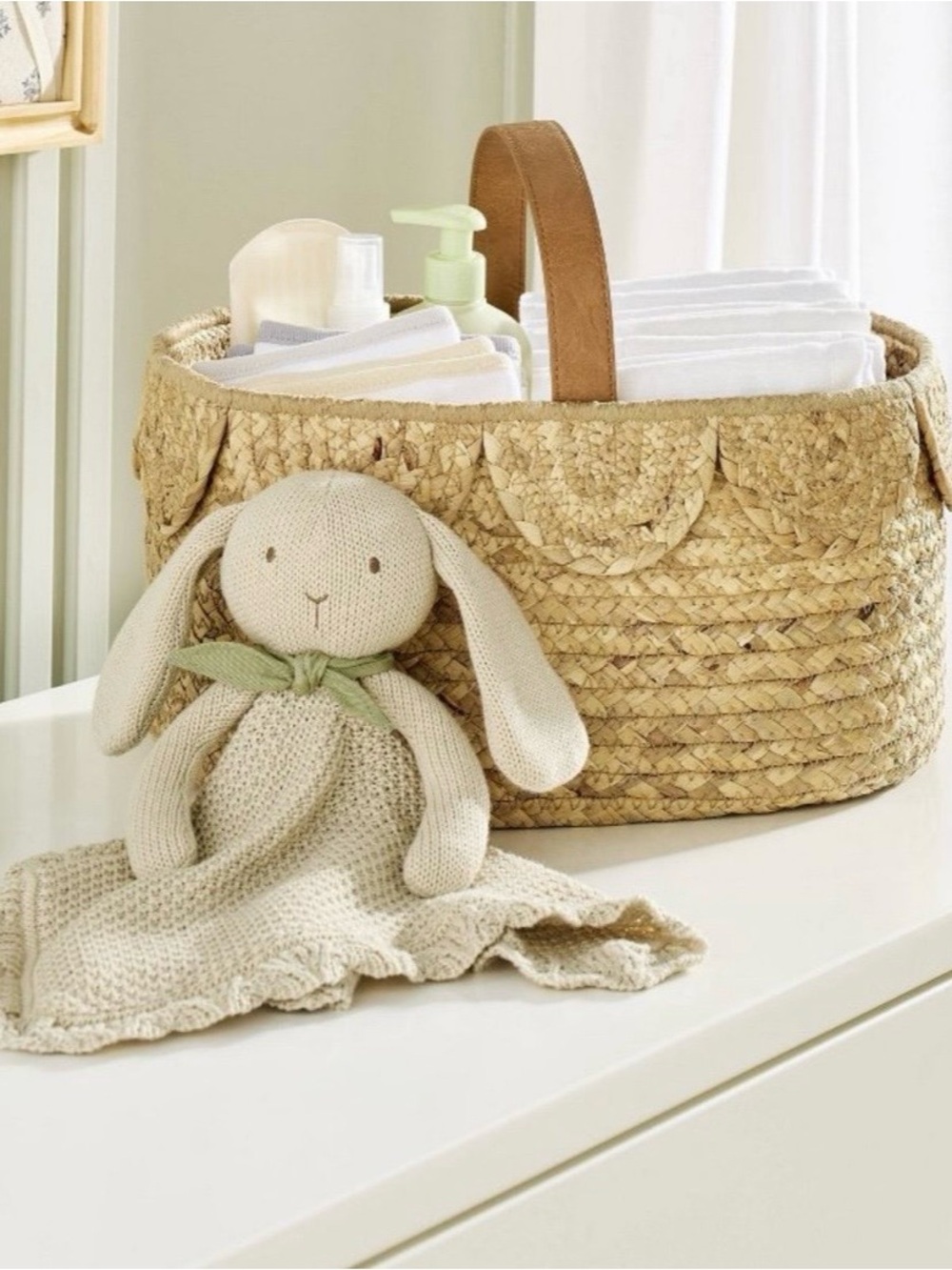 Hearth & Hand Natural Woven Basket Diaper Caddy Coastal Boho Nursery - Picture 2 of 9